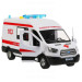 Машина пластик свет-звук FORD TRANSIT СКОРАЯ 22,5 см, двери, 4 кнопки, кор. Технопарк