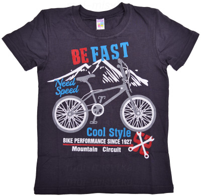 Футболка для мальчика М-121 сер. Be fast р.110