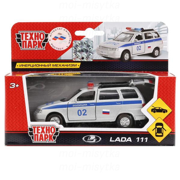 Машина металл LADA 111 ПОЛИЦИЯ, 12 см, дв., багаж., инерц., кор. Технопарк 239654