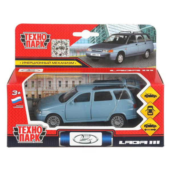 Машина металл LADA 111, 12 см, инерц., двери, багаж., инерц., кор. Технопарк