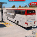 Автобус металлический 26x5x8см арт.9001A белый, красный