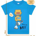 Футболка для мальчика, кулирка, арт.bk0001 р.92-2 темно-бирюзовый, робот (38х29)