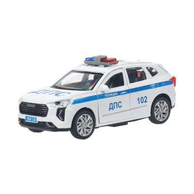 Машина металл свет-звук haval jolion ПОЛИЦИЯ белый 12 см, двери, багаж,кор. Технопарк