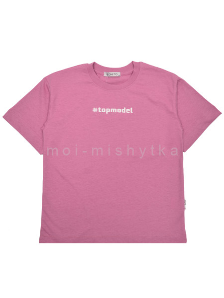 Футболка для девочки арт.6081 topmodel, грязно-розовый