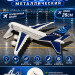 Пассажирский самолёт 26см, металл, с трапом, арт.cz 5005 белый, синий NEW