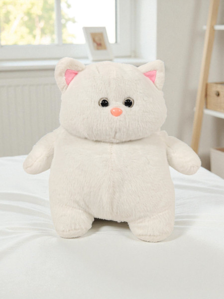 Мягкая игрушка, кот толстяк, арт.703524301 белый