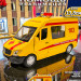 Машина металл MERCEDES-BENZ SPRINTER РЕАНИМАЦИЯ 14 см, двери, тележка, кор. Технопарк