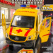 Машина металл MERCEDES-BENZ SPRINTER РЕАНИМАЦИЯ 14 см, двери, тележка, кор. Технопарк