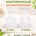 Соска для бутылочки,анатомическая (силикон) арт.12213 р.6-12 L густая смесь, быстрый поток