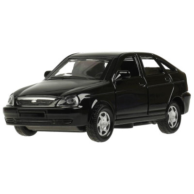 Машина металл LADA PRIORA 12 см, двери, инерц, черный, кор. Технопарк