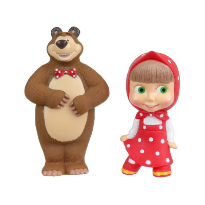 Игрушка для ванны Маша и Медведь 2 шт. в сетке, пищалка КАПИТОШКА