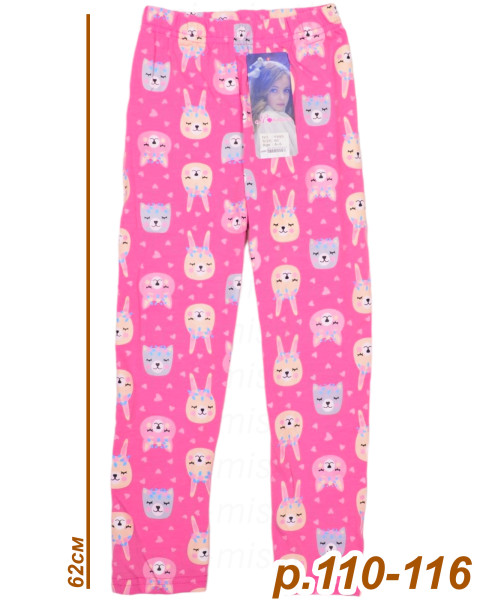 Лосины для девочки арт.Y593 р.110-116 (5-6) розовый, длина 62см