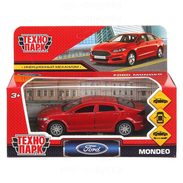Машина металл FORD MONDEO длина 12 см, двери, багаж, инерц, красный, кор. Технопарк
