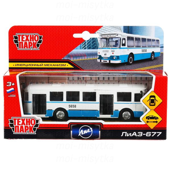 295421  Машина металл АВТОБУС лиаз-677, 15 см, двери, инерц., кор. Технопарк