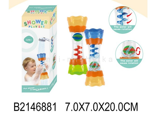 2146881 Игрушка для купания "Водяная мельница" 2 цвета в ассортименте, в/к 7*7*20 см