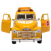 Машинка метал. Kinsmart 1950 Chevrolet Suburban School Bus 1/36 KT5005D (желтый)