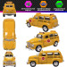 Машинка метал. Kinsmart 1950 Chevrolet Suburban School Bus 1/36 KT5005D (желтый)